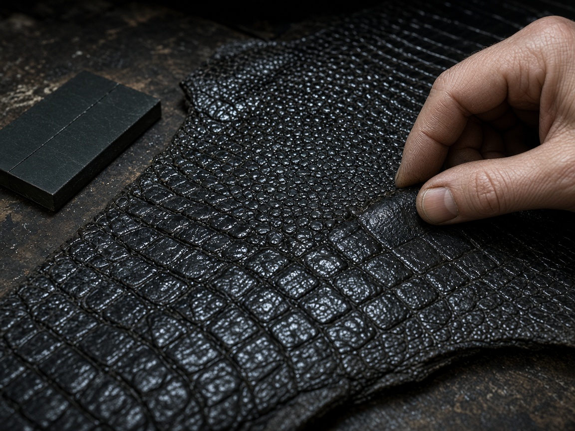 Crocodile scales aligned across the panel